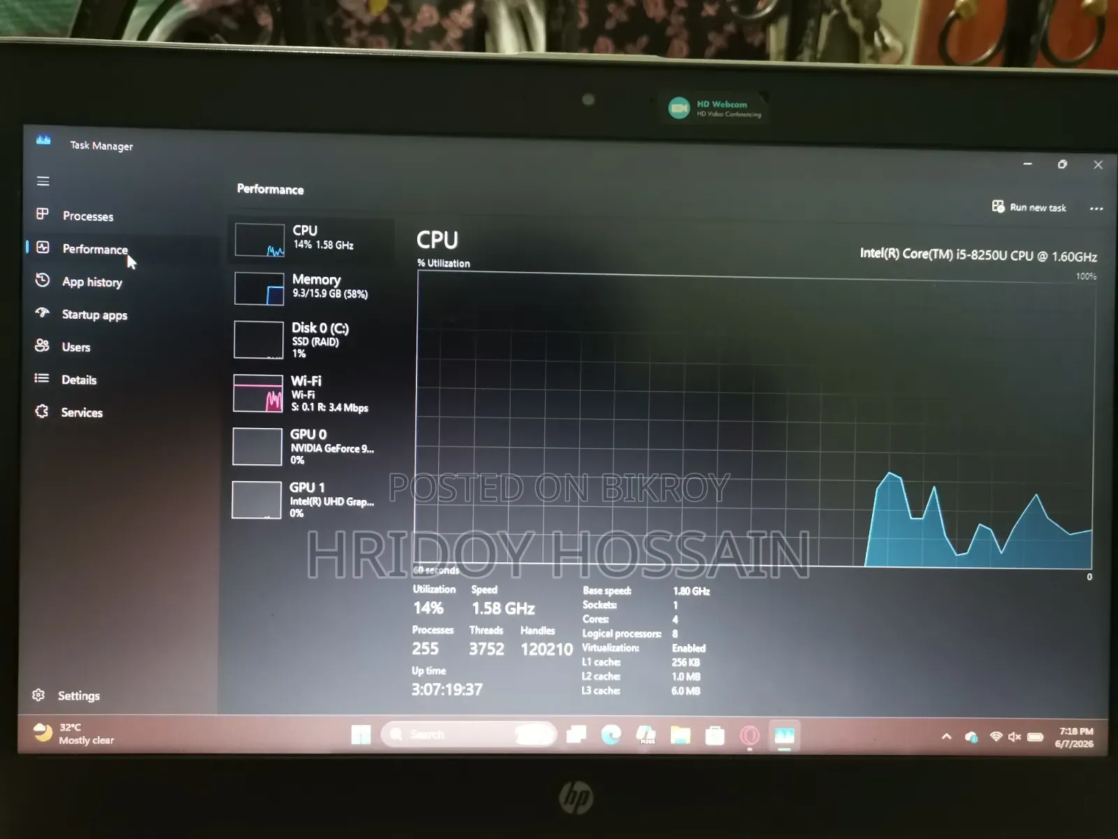 Laptop HP ProBook 450 G5 8GB Intel Core i5 HDD+SSD 256GB