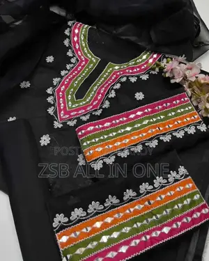 Ready-made Georgette Three-Piece with Dollar and Embroidery Work