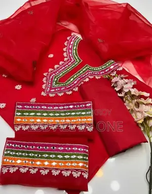 Ready-made Georgette Three-Piece with Dollar and Embroidery Work
