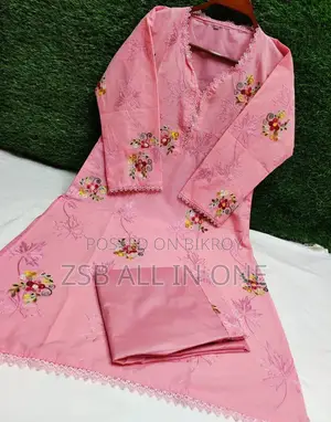 Cotton Two-Piece with Indian Aari Work