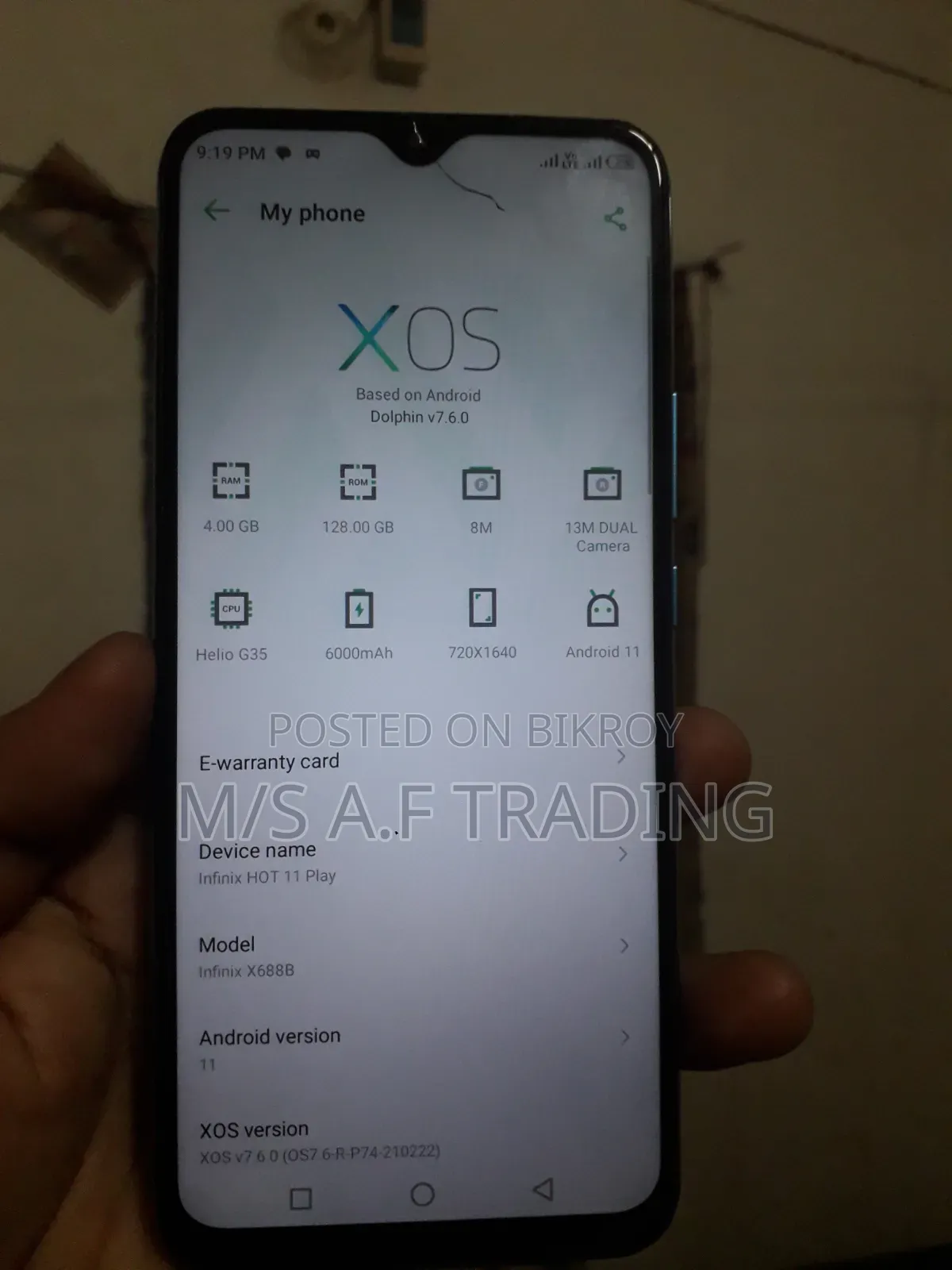 Infinix Hot 11 Play 128 GB Blue
