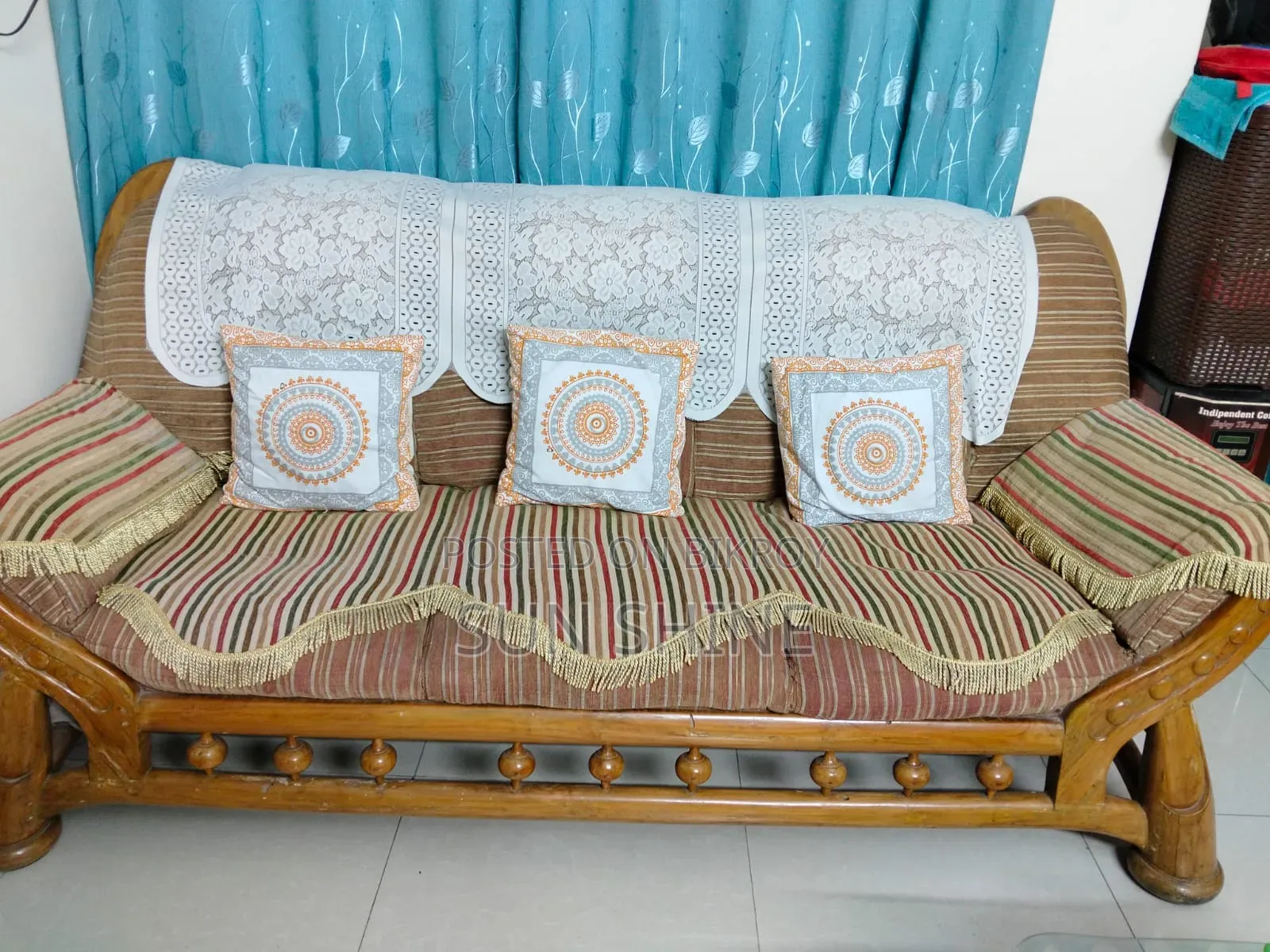 7-Seater Original Teak Wood Sofa Set (Used for 7 years)