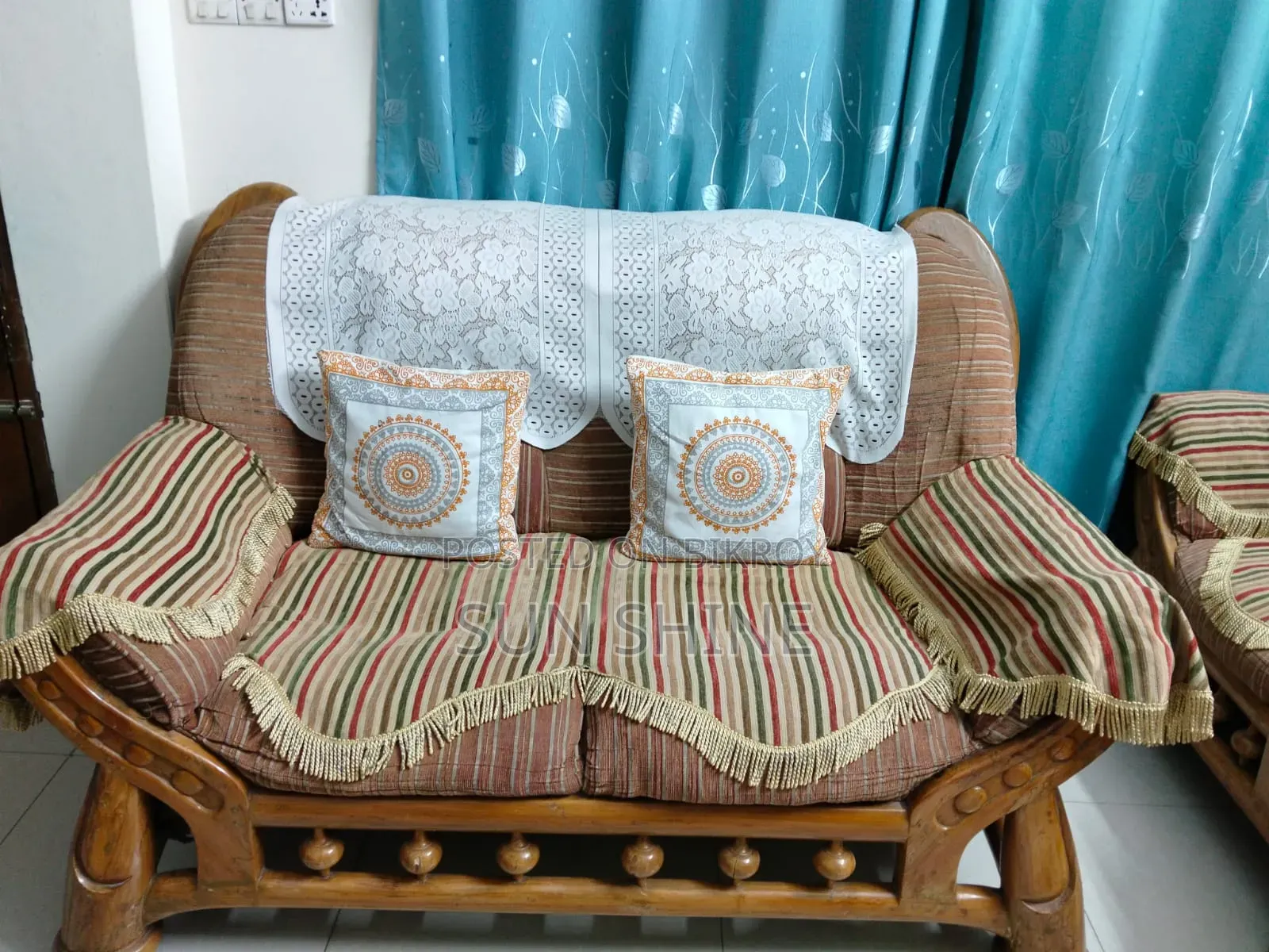 7-Seater Original Teak Wood Sofa Set (Used for 7 years)