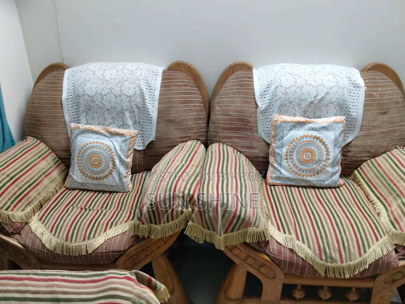 7-Seater Original Teak Wood Sofa Set (Used for 7 years)