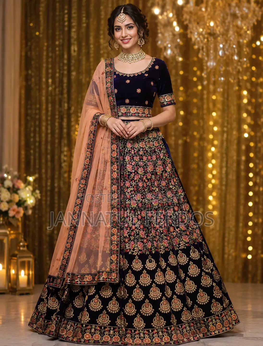 Velvet Bridal Lehenga