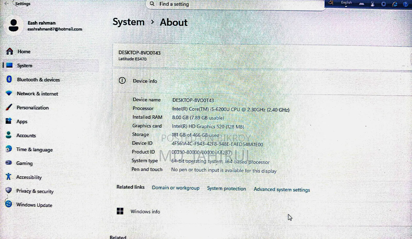 Laptop Dell Latitude 14 E5470 8GB Intel Core i5 SSD 500GB