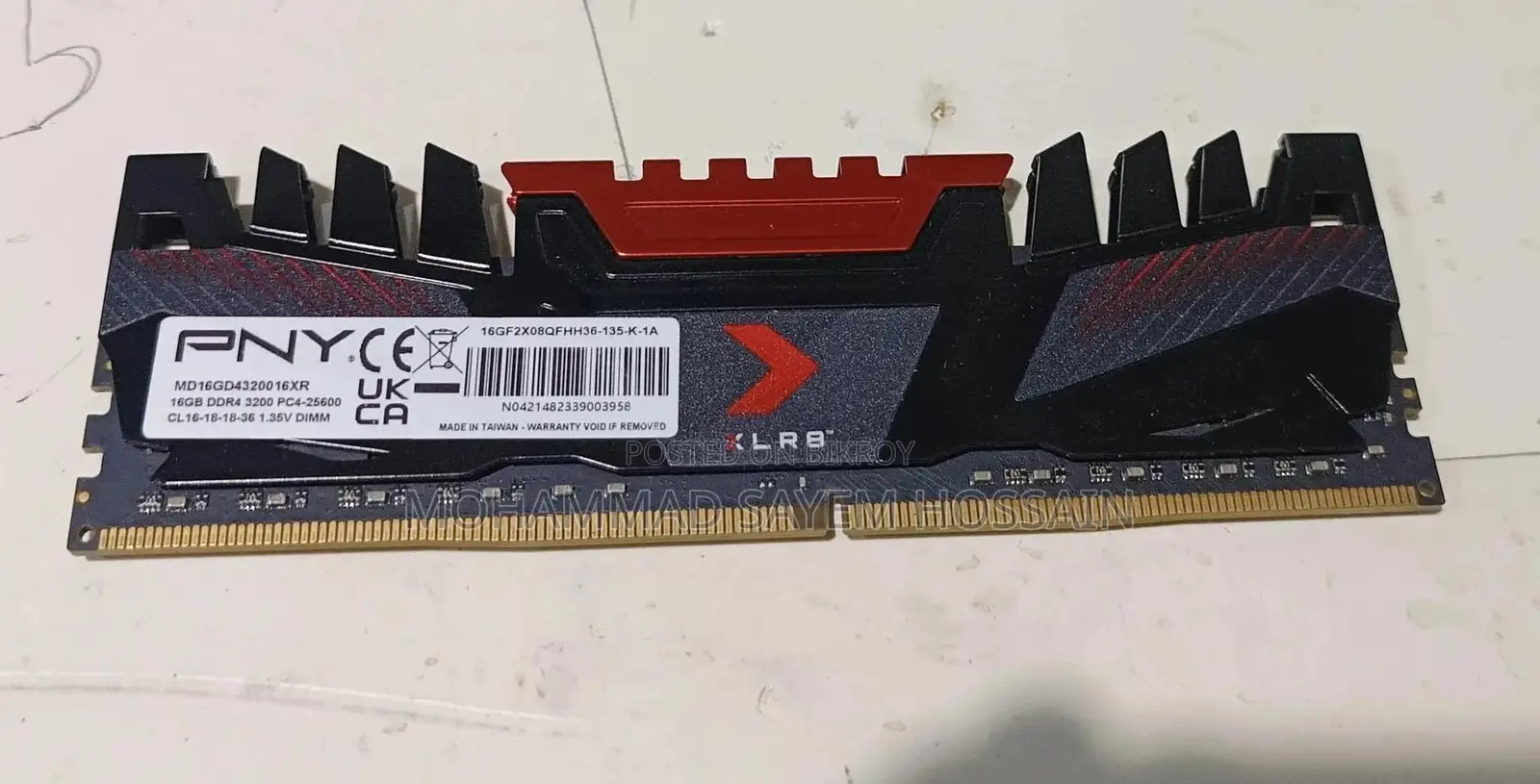 Pny Xlr8 Gaming 16gb Ddr4 Ram Module With a 3200mhz Speed.