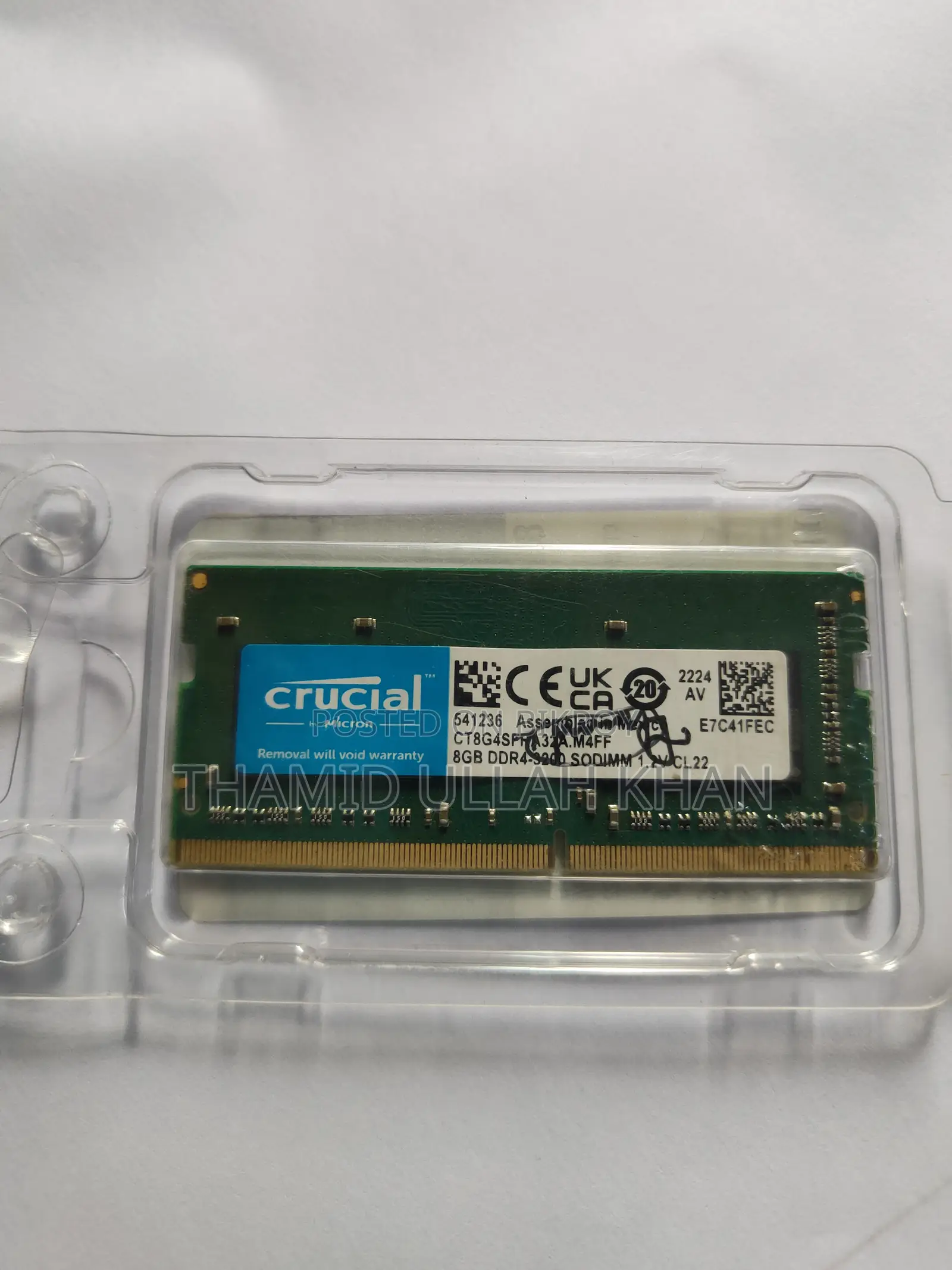 Crucial Laptop Ram Ddr4 8gb 3200mhz