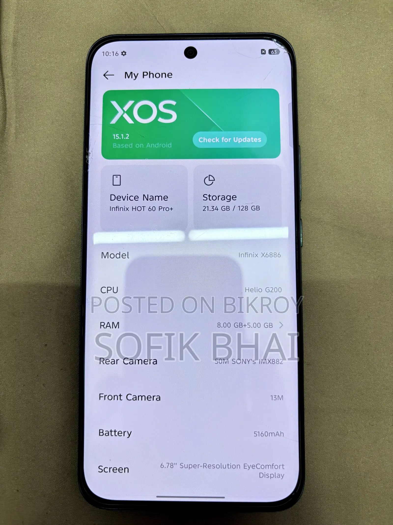 New Infinix Hot 60 Pro+ 128 GB Black