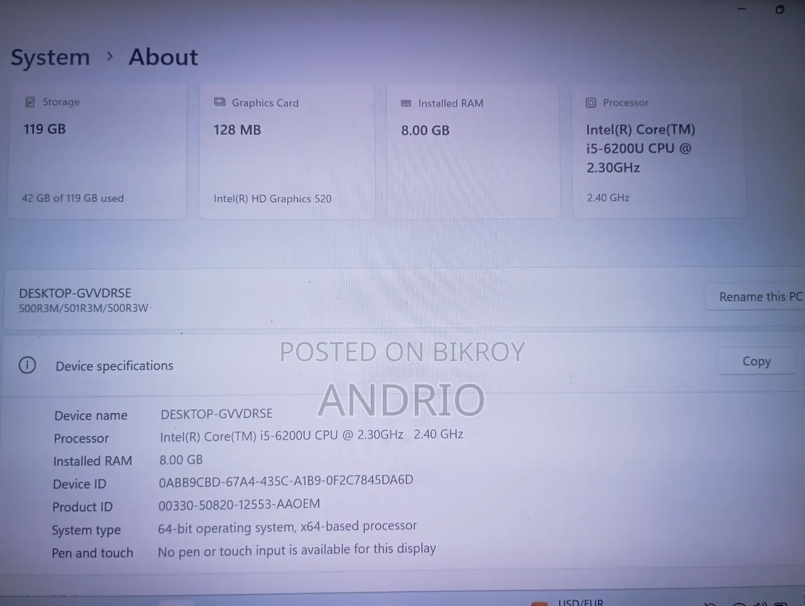 Laptop Samsung N350 8GB Intel Core I5 SSD 128GB