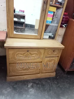 Teak wood furniture.