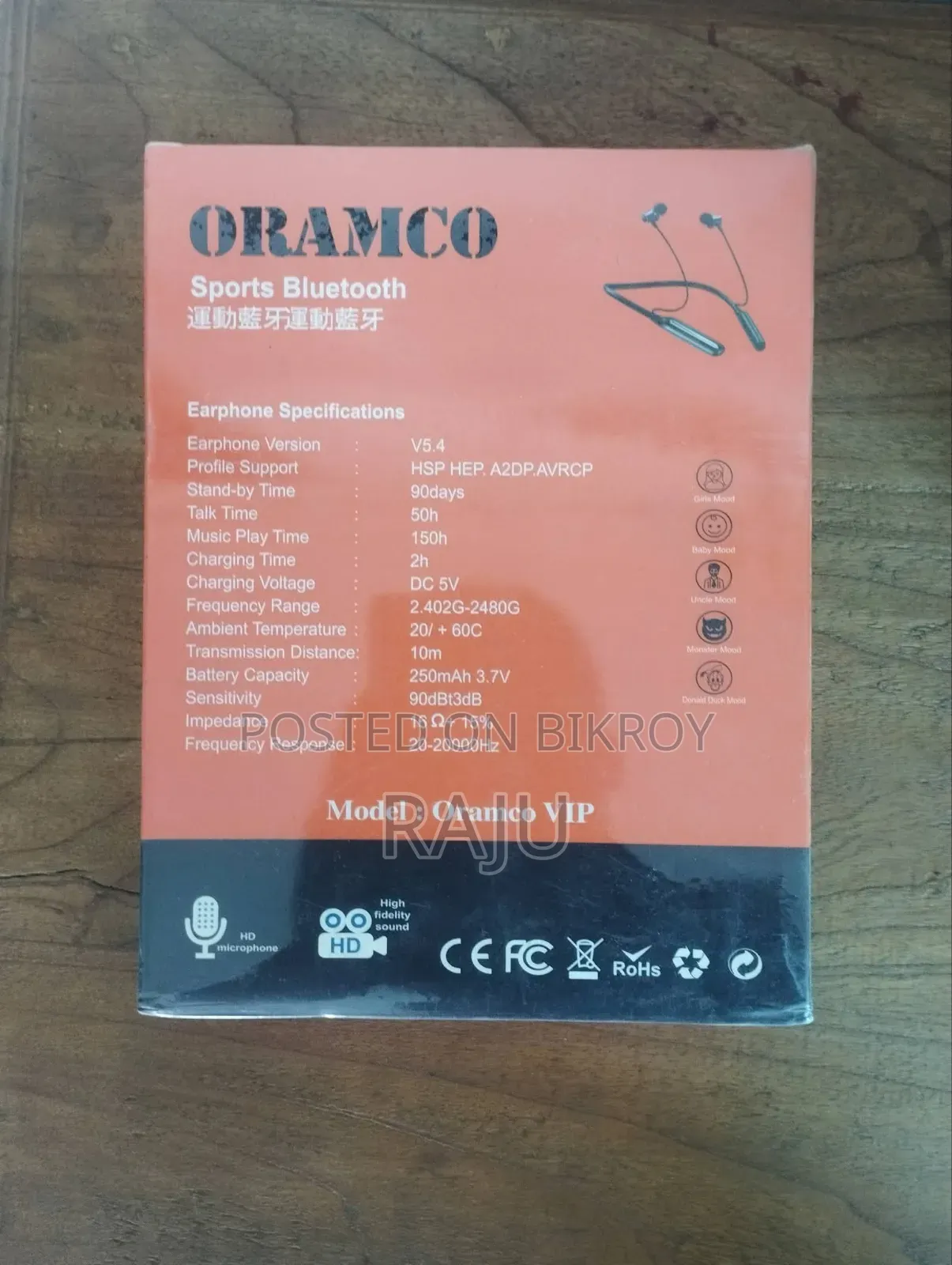 Oramco Sports Bluetooth Earphone (Model: Vip)