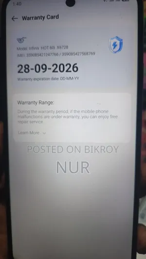 Infinix Hot 60i 128 GB White