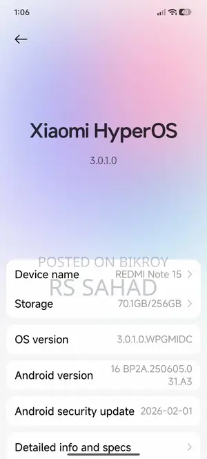 Xiaomi Redmi Note 15 256 GB Purple