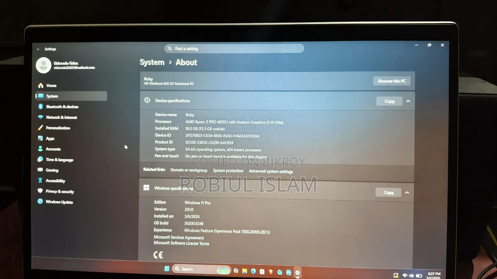 Laptop HP EliteBook 845 G7 16GB AMD Ryzen SSD 512GB