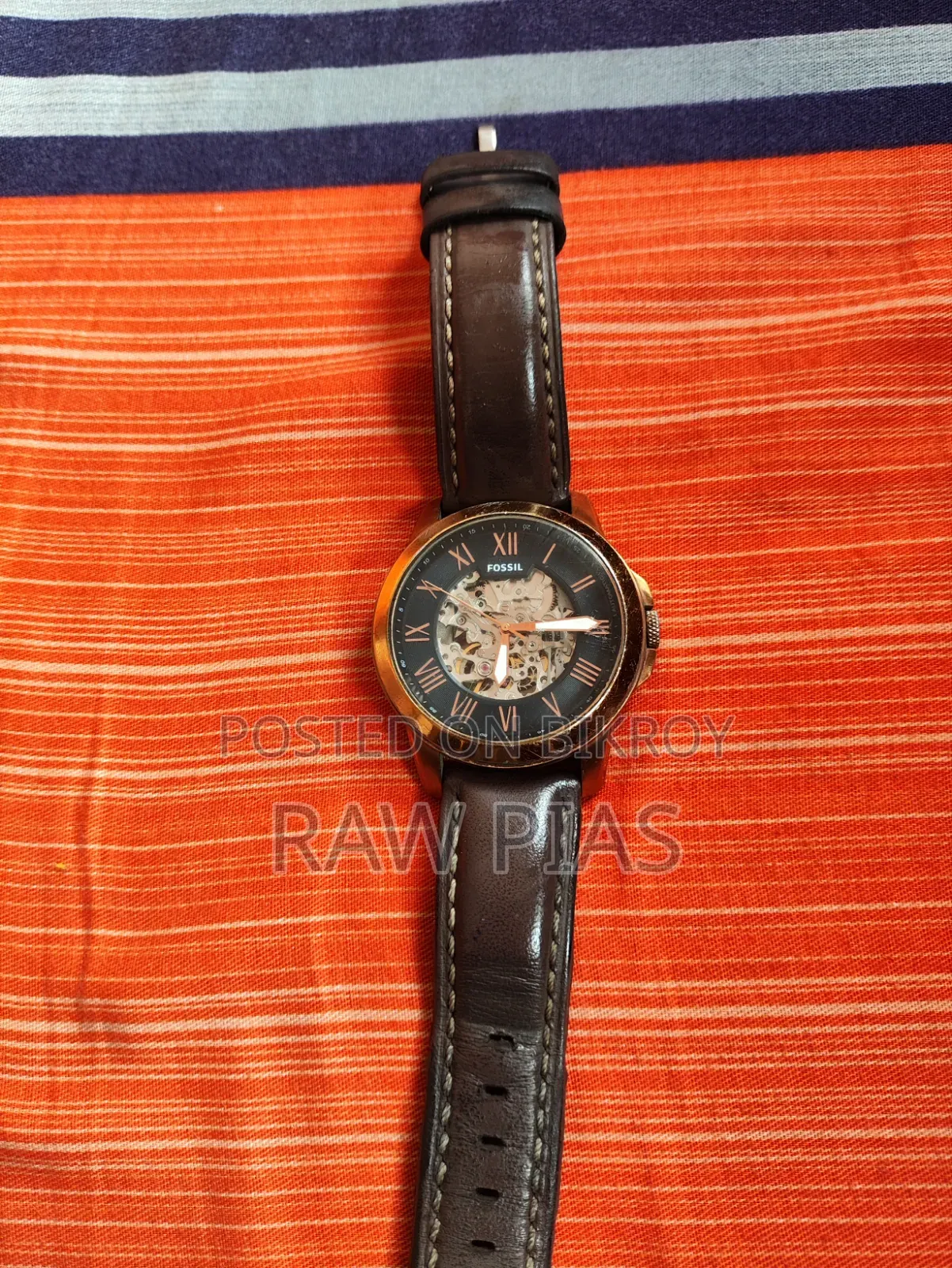 Fossil Me3102 Grant Rose Gold Automatic Skeleton Watch