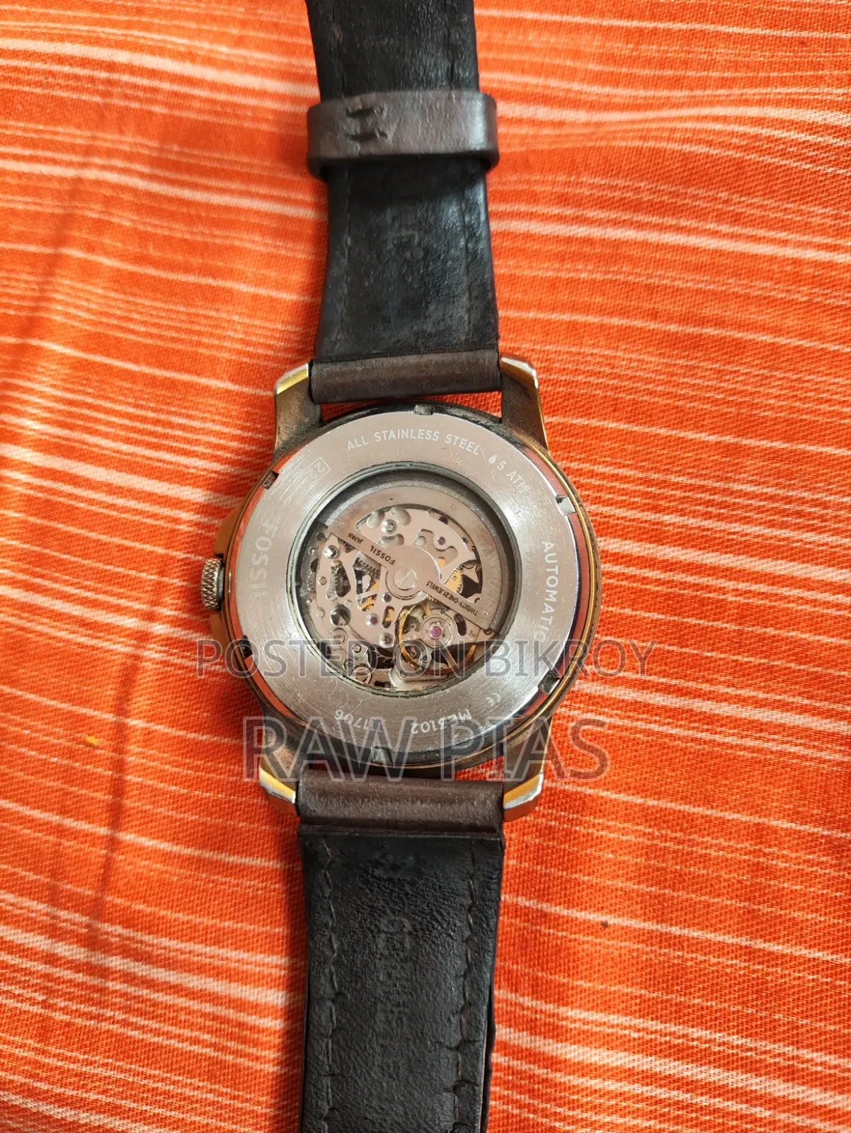 Fossil Me3102 Grant Rose Gold Automatic Skeleton Watch