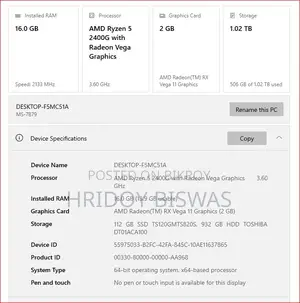 Amd Ryzen 5 2400g বিক্রি করতে চাচ্ছি (আপগ্রেড করার কারণে)।