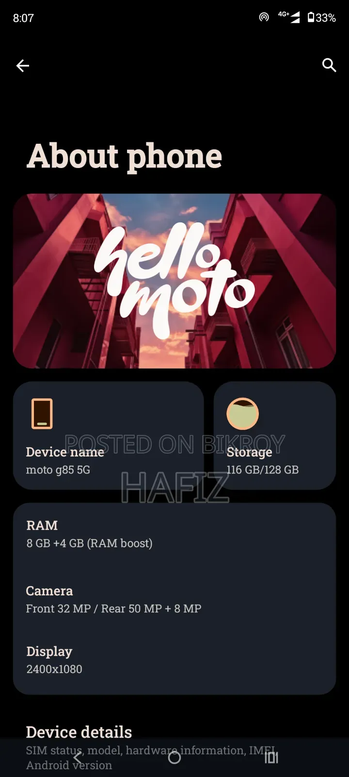 Motorola Moto G85 128 GB Yellow