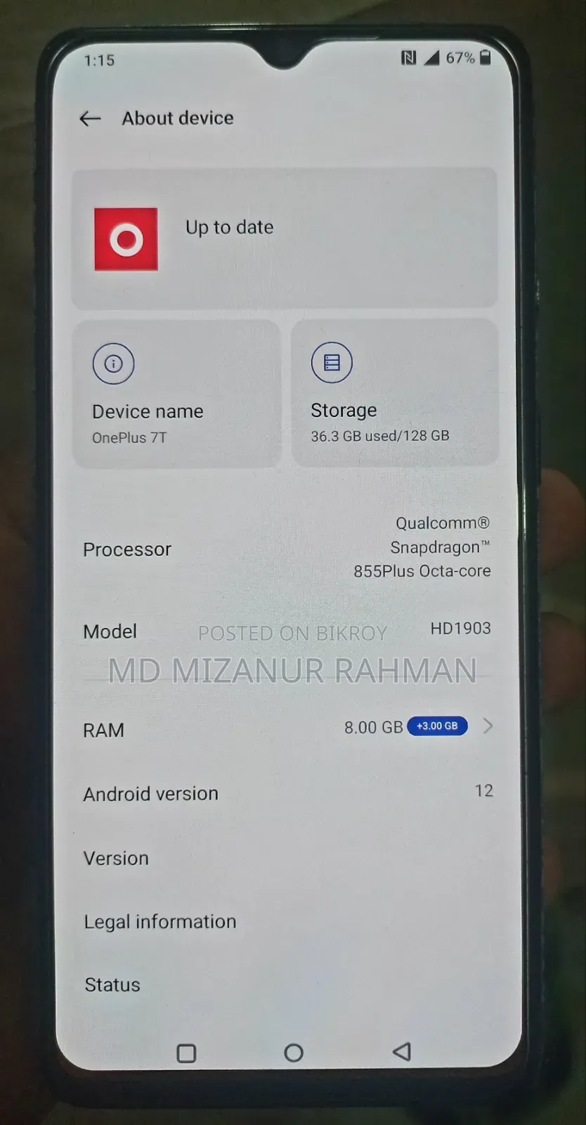 OnePlus 7T 128 GB Black
