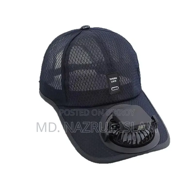 Portable Cooling Fan Cap With USB & Solar System Rechargeable