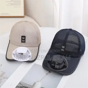 Portable Cooling Fan Cap With USB & Solar System Rechargeable