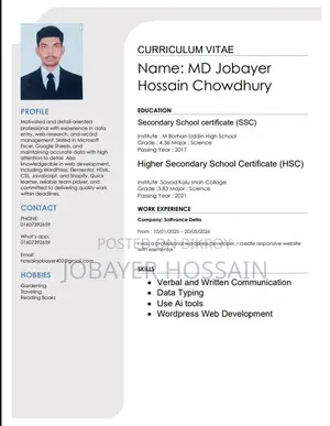 Computing IT CV