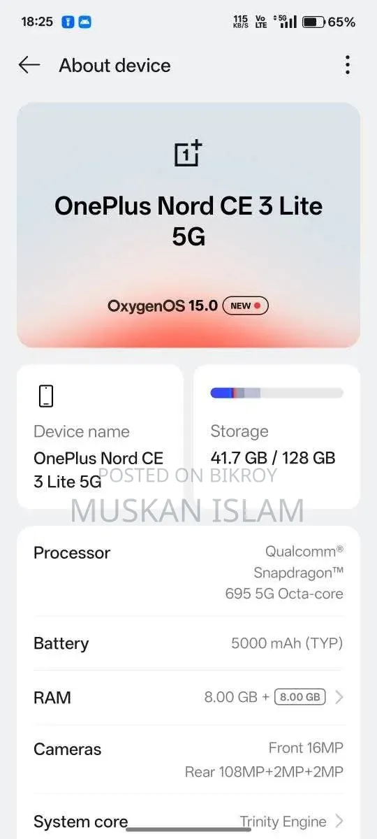 OnePlus Nord CE 5G 128 GB Black