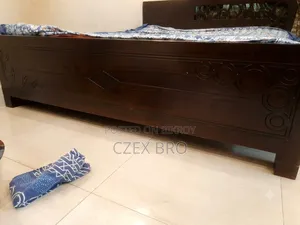Malaysian Wood Bed With Mattress 6 by 7 Feet