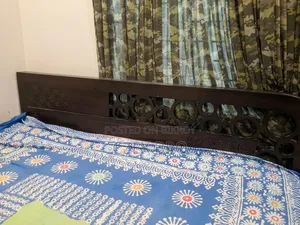 Malaysian Wood Bed With Mattress 6 by 7 Feet