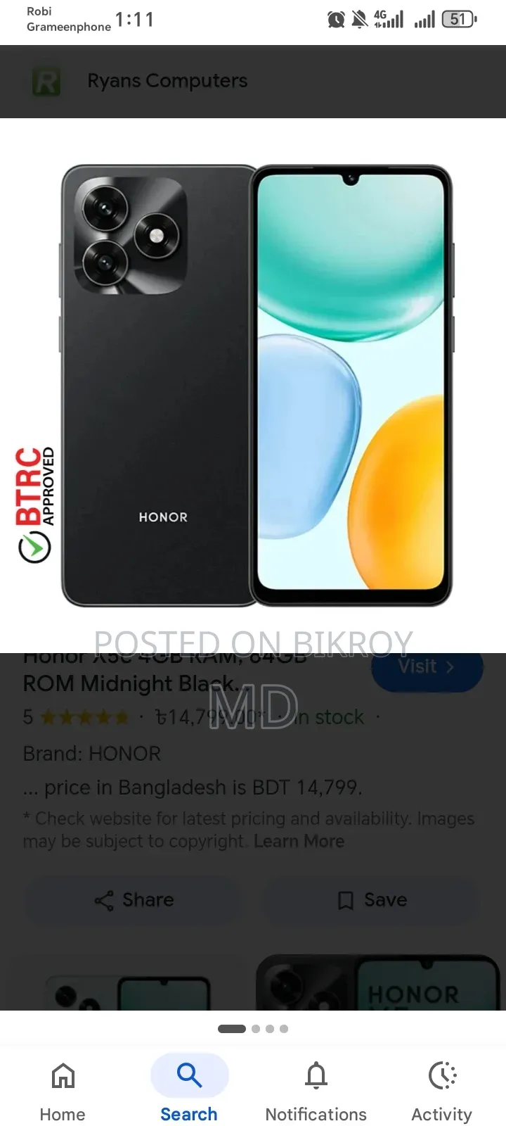 Honor X5c Plus 64 GB Black