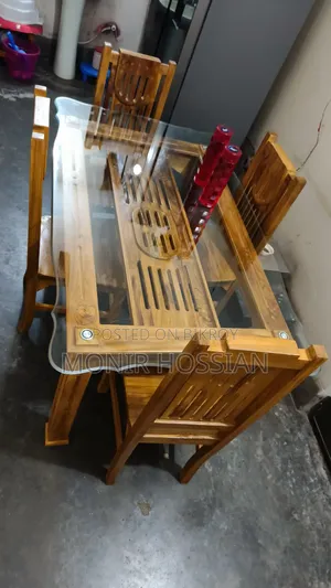 চিটাগং সেগুন কাঠের ডাইনিং টেবিল চেয়ার