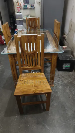 চিটাগং সেগুন কাঠের ডাইনিং টেবিল চেয়ার
