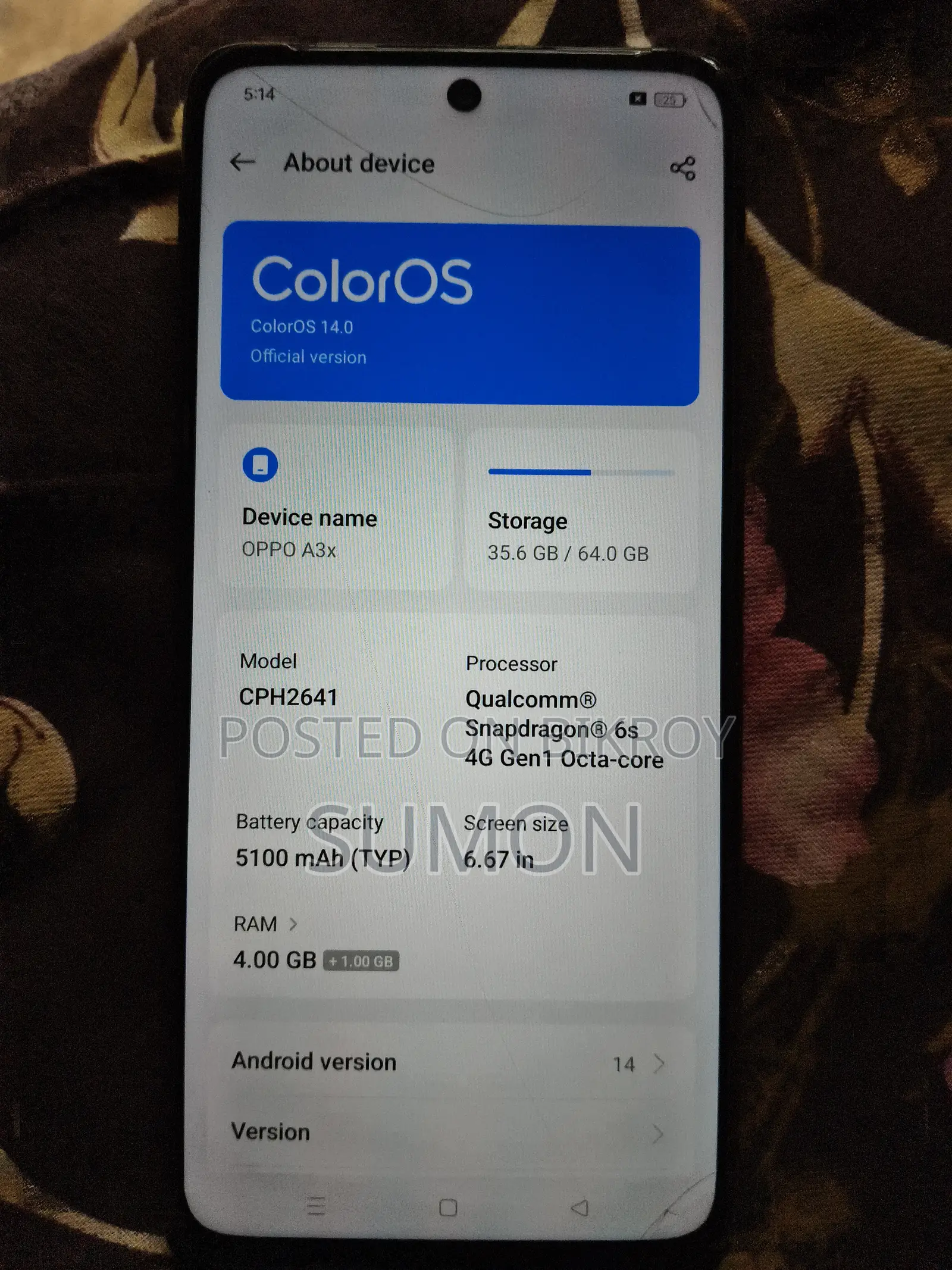 Oppo A3x 64 GB Red