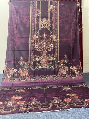Honey Cotton Deep Plum Purple Floral Unstitched Three Piece