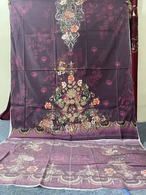 Honey Cotton Deep Plum Purple Floral Unstitched Three Piece