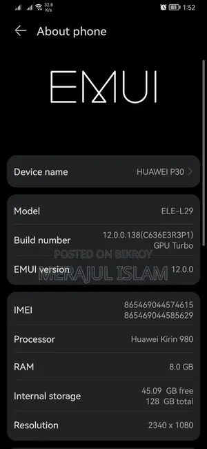 Huawei P30 128 GB Blue
