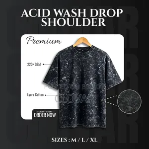 Premium Acid Washed Drop Shoulders In Black And Green Color