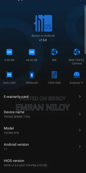 Tecno Spark 7P 64 GB Gray