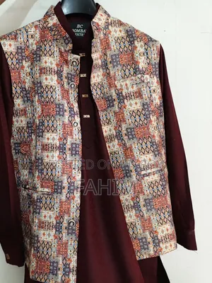 Dark Red Original Indian Panjabi With Matching Premium Coat – For Sale