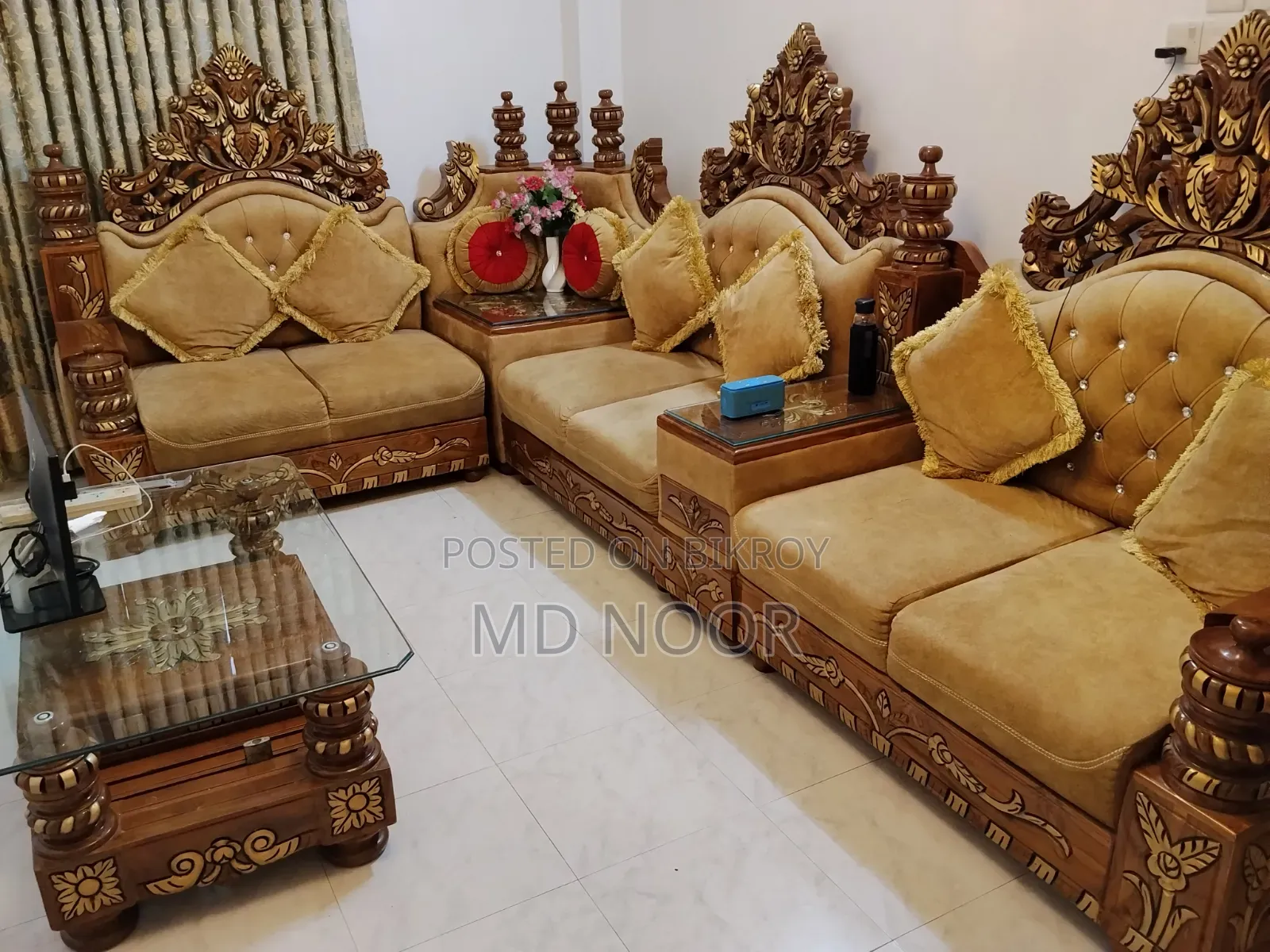 Premium Sofa With Tea Table Mehoguni Wood
