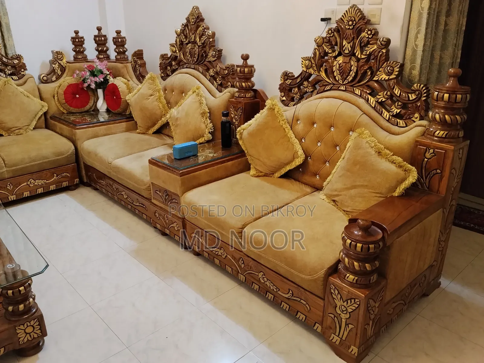 Premium Sofa With Tea Table Mehoguni Wood