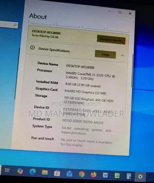 Desktop Computer Dell 4GB Intel Core i3 SSD 512GB