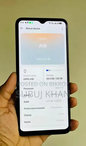 Oppo A18 128 GB Black