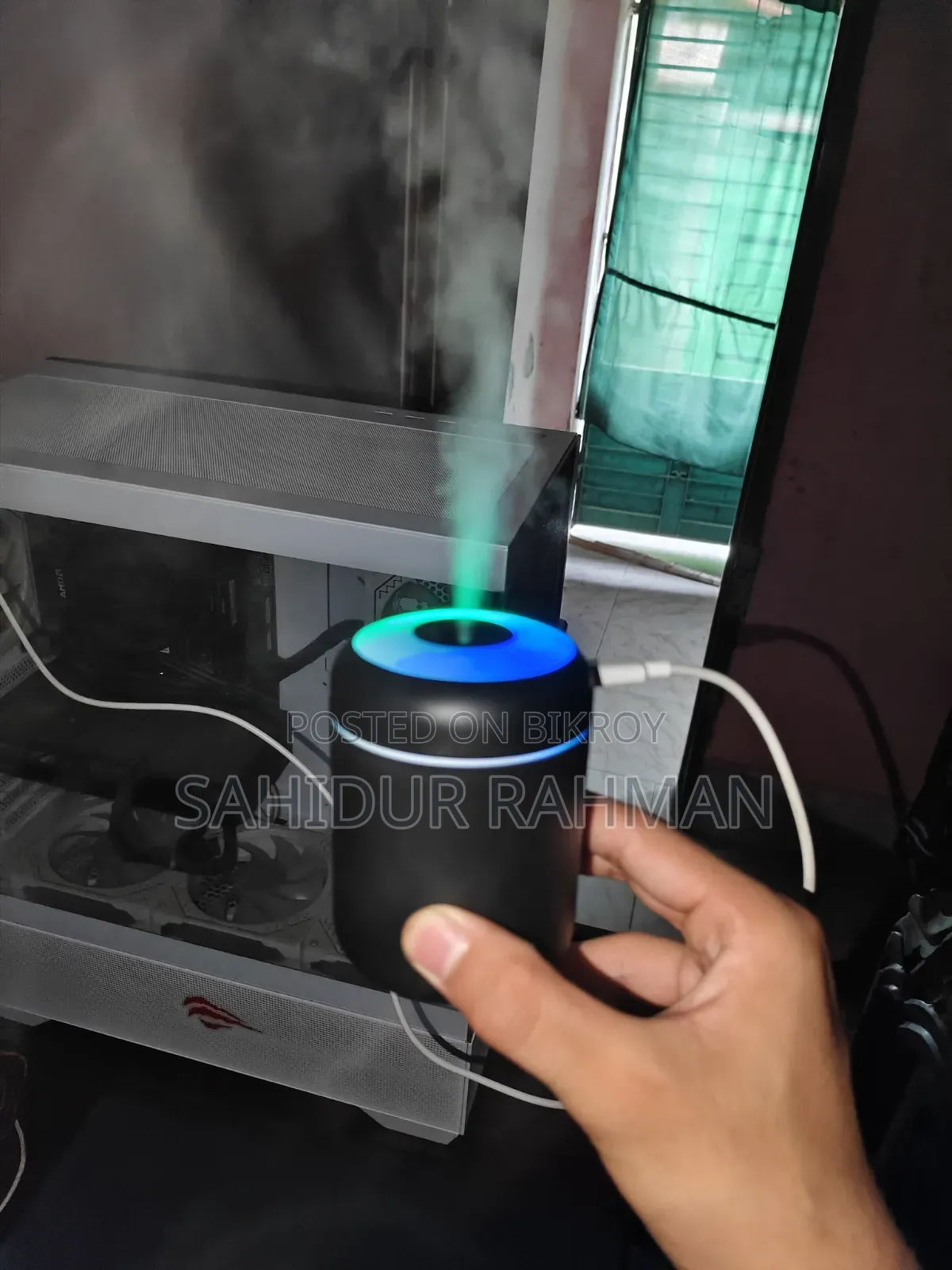 H09 Mini Usb Humidifier | Rgb Light | 180ml Water Tank | New