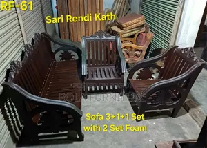 Sari Rendi Wood Sofa 3+1+1 Set With 2 Set Foam