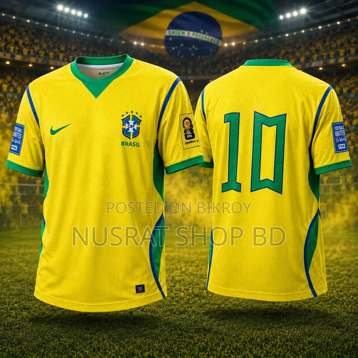 Brazil National Football Team Home Jersey - Iconic No. 10 Code:4963