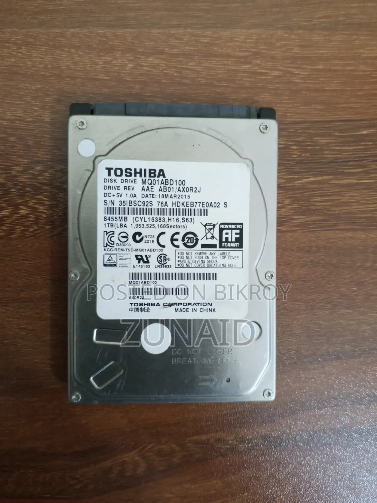 1tb Toshiba Laptop Hard Disk