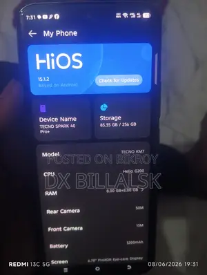টেকনো স্পার্ক ৪০ প্রো ২৫৬ জিবি নীল