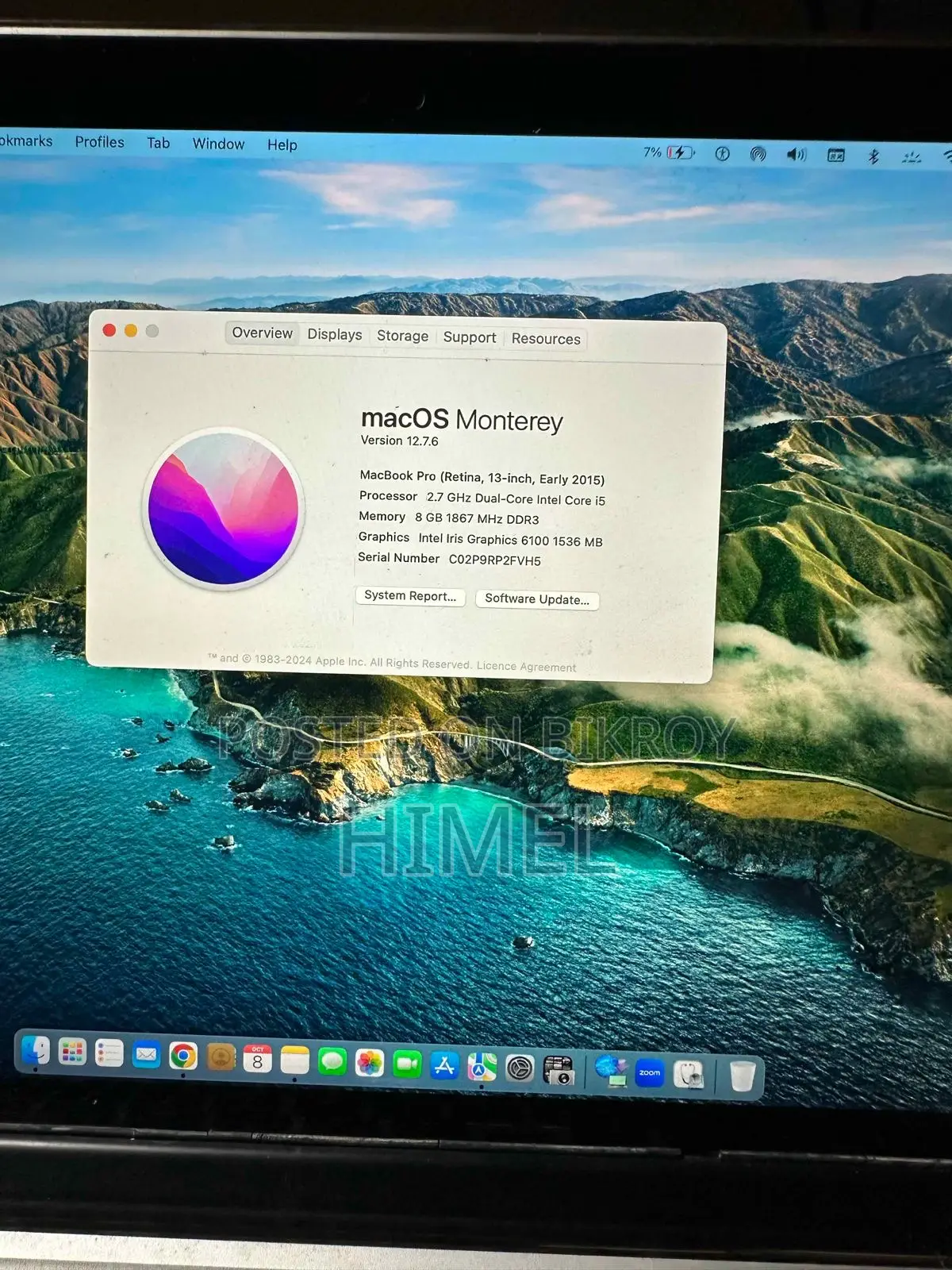 Laptop Apple MacBook Pro 2015 8GB Intel Core I5 SSD 128GB
